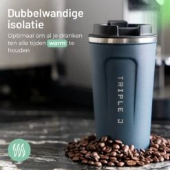 Triple J® Koffiebeker To Go - Thermosbeker - BPA & Lekvrij - 510ml - Blauw -Keukengerei Winkel 1200x1200 1140
