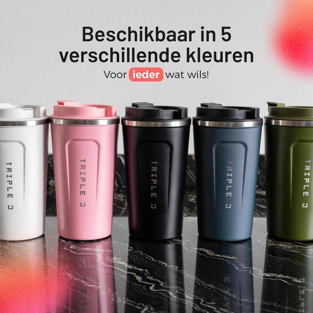 Triple J® Koffiebeker To Go - Thermosbeker - BPA & Lekvrij - 510ml - Roze 8 Triple J® Koffiebeker To Go - Thermosbeker - BPA & Lekvrij - 510ml - Roze - Afbeelding 8