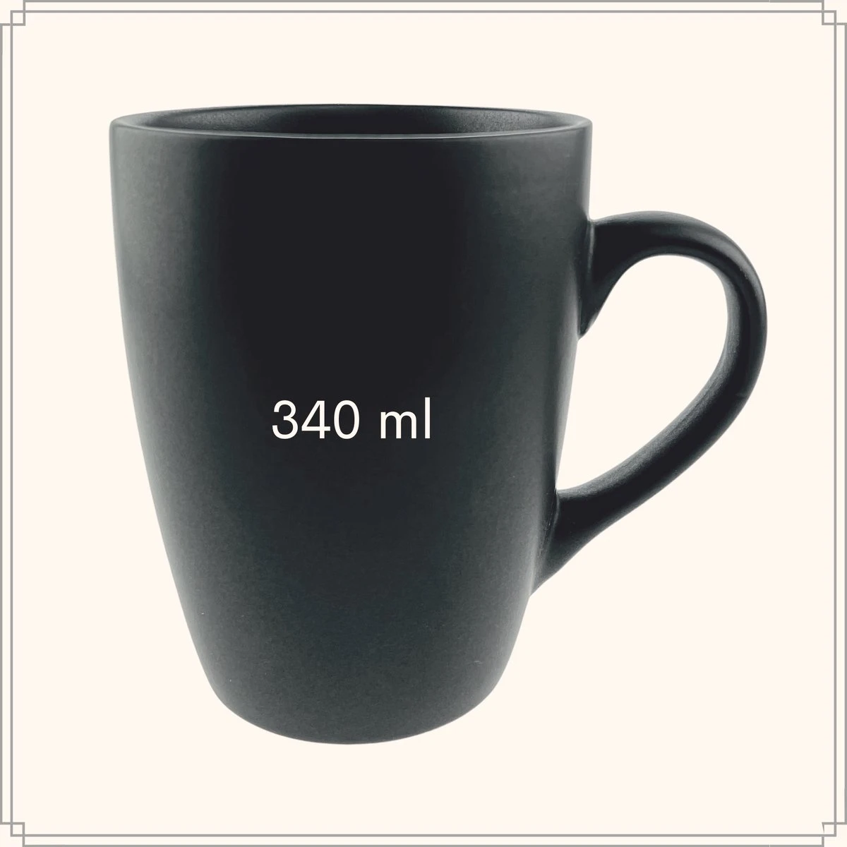 OTIX Koffiekopjes - Met Oor - Set Van 6 - Mat - Zwart - 340ml 5 OTIX Koffiekopjes - Met Oor - Set Van 6 - Mat - Zwart - 340ml - Afbeelding 5