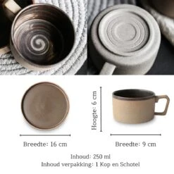 House Of Husk® Keramieke Kop En Schotel Set - Koffiekopjes - Theemokken - Koffiemokken - 250 Ml - Bruin Aardewerk -Keukengerei Winkel 1200x1200 1344
