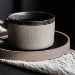 House Of Husk® Keramieke Kop En Schotel Set - Koffiekopjes - Theemokken - Koffiemokken - 250 Ml - Bruin Aardewerk -Keukengerei Winkel 1200x1200 1345