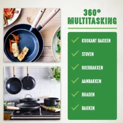 GreenChef Vintage Wokpan 28cm/3.7L - Zwart - Inductie - PFAS-vrij -Keukengerei Winkel 1200x1200 138