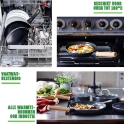 GreenChef Vintage Wokpan 28cm/3.7L - Zwart - Inductie - PFAS-vrij -Keukengerei Winkel 1200x1200 139