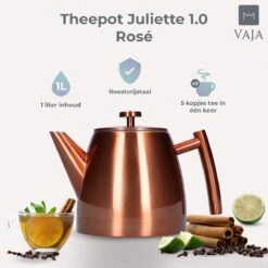 Vaja® Theepot Juliette Rosé Dubbelwandig -Keukengerei Winkel 1200x1200 1413