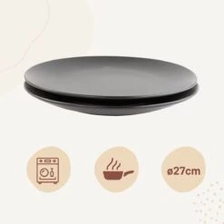 Orange85 Bordenset - Dinerbord - Borden - Plat - Set Van 6 - Mat Zwart - Diameter 27cm - Aardewerk - Servies -Keukengerei Winkel 1200x1200 1439