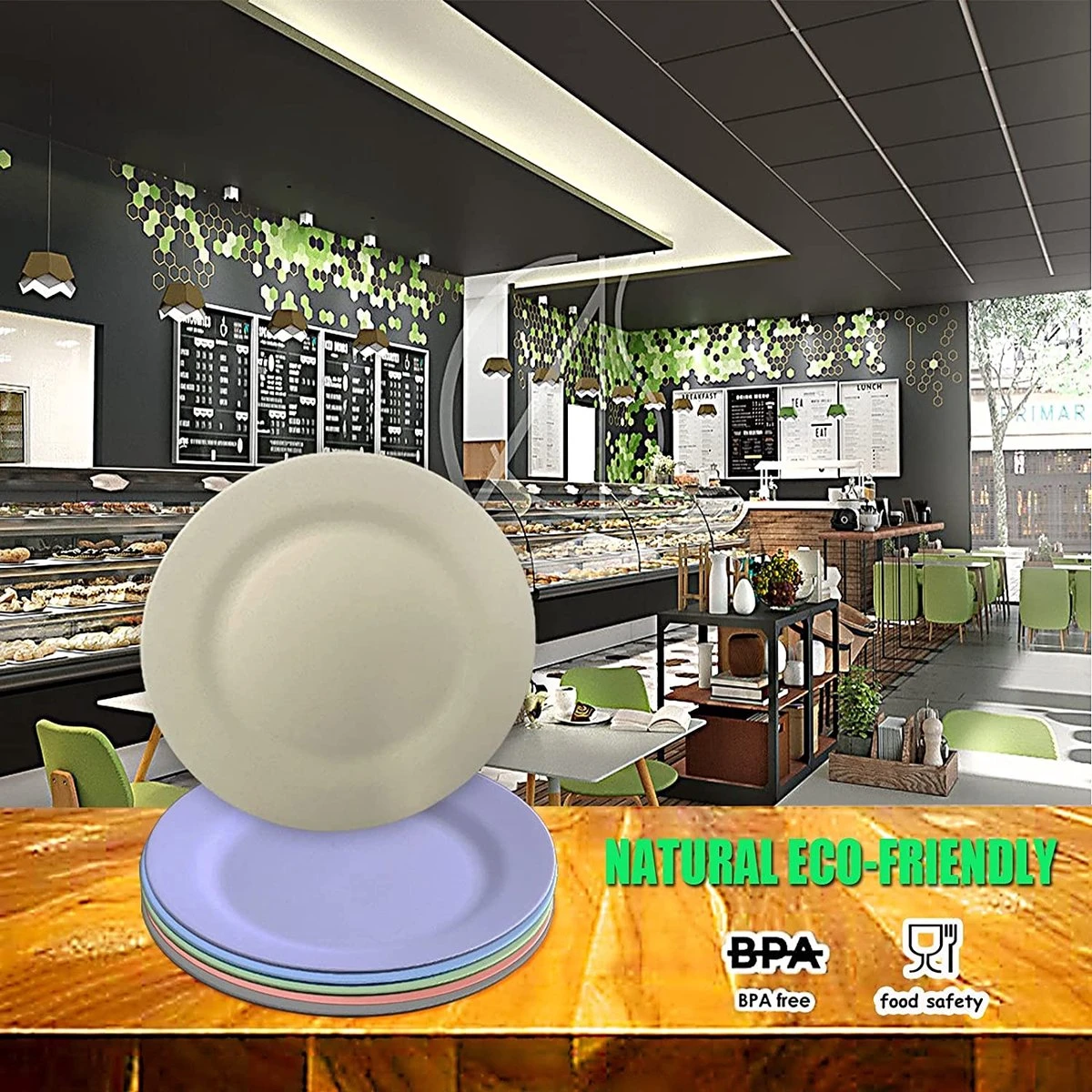 Onbreekbare Borden Van 25 Cm, 6-delige Set, Herbruikbare Platte Borden Met Luffas-afwasborstels, Eetborden, Kunststof, Licht Voor Feestjes, Kamperen, BBQ/pizza, Magnetronbestendig, Vaatwasmachinebestendig, BPA-vrij (veelkleurig) 4 Onbreekbare Borden Van 25 Cm, 6-delige Set, Herbruikbare Platte Borden Met Luffas-afwasborstels, Eetborden, Kunststof, Licht Voor Feestjes, Kamperen, BBQ/pizza, Magnetronbestendig, Vaatwasmachinebestendig, BPA-vrij (veelkleurig) - Afbeelding 4