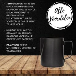 Merkloos Pazzo Goods - Melkkan - Melkkannetje Opschuim - Zwart - 350 Ml - Premium Kwaliteit - RVS - -Keukengerei Winkel 1200x1200 1515