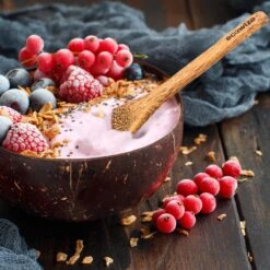 Ecowize Coconut Bowls (Set Van 3) - Kokosnoot Kom & Schaal - Met 3 Lepels, 3 Vorken En 8 Bamboe Rietjes - Zero Waste & Herbruikbaar - Duurzaam Cadeau -Keukengerei Winkel 1200x1200 1557