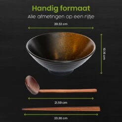 Greenwill Noodle Kom Set – Luxe Japans Servies Voor 2 Personen – Duurzame Keramieke Soepkommen – Inclusief Chopsticks Eetlepels En Houders -Keukengerei Winkel 1200x1200 1567