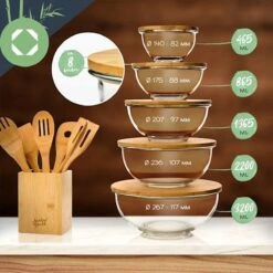 Klarstein Glazen Serveerschaal Met Bamboe Deksel - Afwasmachinebestendig - Veelzijdig Inzetbaar -Keukengerei Winkel 1200x1200 1609