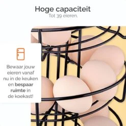 Goliving Eierrek - Eierhouder - Eiermand - Eieren Bewaren - Draaibaar - Ruimtebesparend - RVS - Zwart -Keukengerei Winkel 1200x1200 1616
