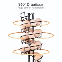 Goliving Eierrek - Eierhouder - Eiermand - Eieren Bewaren - Draaibaar - Ruimtebesparend - RVS - Zwart -Keukengerei Winkel 1200x1200 1620