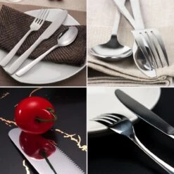 Deleca 8 Persoons Bestekset (48-delig) - Lepels, Messen, Vorken & Steakmessen - Vaatwasserbestendig - Zilver / RVS -Keukengerei Winkel 1200x1200 1732