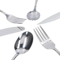 Deleca 8 Persoons Bestekset (48-delig) - Lepels, Messen, Vorken & Steakmessen - Vaatwasserbestendig - Zilver / RVS -Keukengerei Winkel 1200x1200 1735