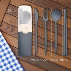 LDGoods Reisbestek Bestekset 5-delig Blauw - Meeneembestek - Meal Prep Bakjes Bestek - Kampeer Servies - Bestek To Go - Duurzaam Materiaal -Keukengerei Winkel 1200x1200 1738