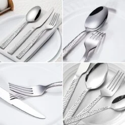 Deleca 6 Persoons Bestekset Deluxe (30-delig) - Vorken, Lepels En Messen - Vaatwasserbestendig - Gehamerd - Zilver / RVS -Keukengerei Winkel 1200x1200 1754