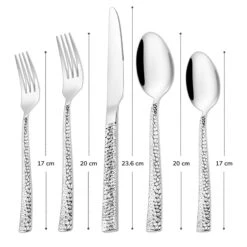 Deleca 6 Persoons Bestekset Deluxe (30-delig) - Vorken, Lepels En Messen - Vaatwasserbestendig - Gehamerd - Zilver / RVS -Keukengerei Winkel 1200x1200 1755