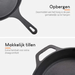 Ocina Gietijzeren Pan – ø30,5cm - Skillet - Koekenpan – Hapjespan – Koekenpan Inductie – Koekenpannenset - Gietijzeren Pan Bbq - Gietijzer -Keukengerei Winkel 1200x1200 176