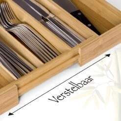 AWEMOZ Bestekbak – Bamboe Besteklade Uitschuifbaar – 5/7 Vakken - Bestekcassette - Bestekhouder Hout - Lade Organizer - Bestek Opbergen - 45 Cm Lang X 30-43 Cm Breed X 4 Cm Hoog -Keukengerei Winkel 1200x1200 1840