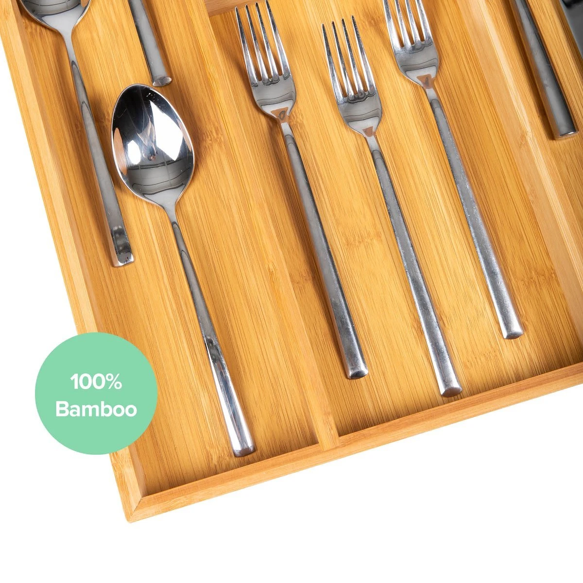 Coninx Bestekbak Bamboe 36CM Breed - Besteklade - Opbergbak - Duurzaam - Voor Laden Vanaf 47cm Diep 2 Coninx Bestekbak Bamboe 36CM Breed - Besteklade - Opbergbak - Duurzaam - Voor Laden Vanaf 47cm Diep - Afbeelding 2