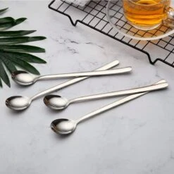 House Of Husk Latte Macchiato Lepels Set - Lange Theelepels - Koffielepels - Longdrinklepels - Sorbetlepels - Barlepel - RVS - 6 Stuks - 20CM - Zilver -Keukengerei Winkel 1200x1200 1896