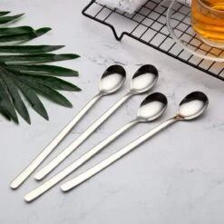 House Of Husk Latte Macchiato Lepels Set - Lange Theelepels - Koffielepels - Longdrinklepels - Sorbetlepels - Barlepel - RVS - 6 Stuks - 20CM - Zilver -Keukengerei Winkel 1200x1200 1897