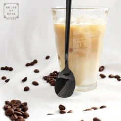 House Of Husk Latte Macchiato Lepels Set - Lange Theelepels - Koffielepels - Longdrinklepels - Sorbetlepels - Barlepel - RVS - 6 Stuks - 20CM - Zwart -Keukengerei Winkel 1200x1200 1904