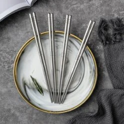 Alheco 6 Paar Koreaanse Chopsticks - Eetstokjes - Metaal / RVS - Zilver -Keukengerei Winkel 1200x1200 2013