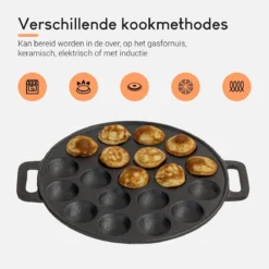 Ocina Poffertjespan– 19 Poffertjes – Poffertjesmaker – Poffertjespan Inductie – Poffertjespan Electrisch – Gietijzeren Pan – Inclusief Warmtebestendige Handvaten– Gratis Receptenboek -Keukengerei Winkel 1200x1200 246