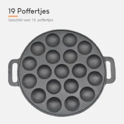 Ocina Poffertjespan– 19 Poffertjes – Poffertjesmaker – Poffertjespan Inductie – Poffertjespan Electrisch – Gietijzeren Pan – Inclusief Warmtebestendige Handvaten– Gratis Receptenboek -Keukengerei Winkel 1200x1200 247