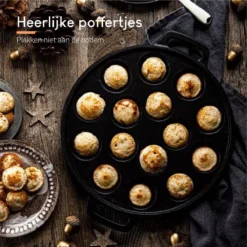 Ocina Poffertjespan– 19 Poffertjes – Poffertjesmaker – Poffertjespan Inductie – Poffertjespan Electrisch – Gietijzeren Pan – Inclusief Warmtebestendige Handvaten– Gratis Receptenboek -Keukengerei Winkel 1200x1200 248