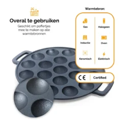 CuisiNoon® Poffertjespan Premium - Complete Poffertjesmaker Set - Inclusief Bakboek -Keukengerei Winkel 1200x1200 257