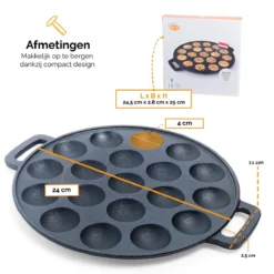 CuisiNoon® Poffertjespan Premium - Complete Poffertjesmaker Set - Inclusief Bakboek -Keukengerei Winkel 1200x1200 258