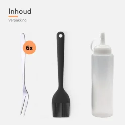 Ocina Poffertjespan Accessoires Set - Doseerfles - Poffertjes Spuitfles - 6x Poffertjes Vork - Kwast - Siliconen Kwast - Bakkwast - Gratis Poffertjes E-Book -Keukengerei Winkel 1200x1200 276