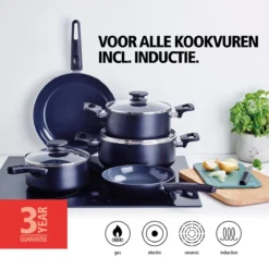 Brabantia Cooking Pleasure Set - 5 Delig - Inductie - Keramische Anti Aanbaklaag - Pfas Vrij -Keukengerei Winkel 1200x1200 300