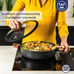 Westinghouse Hapjespan Inductie - Ø 32 Cm - Zwart Marmer - Speciale Editie - Met Deksel -Keukengerei Winkel 1200x1200 388