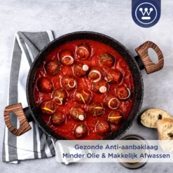 Westinghouse Hapjespan Inductie - Ø 32 Cm - Zwart Marmer - Speciale Editie - Met Deksel -Keukengerei Winkel 1200x1200 390