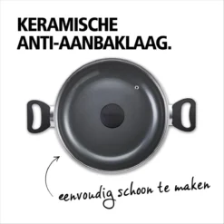 BRABANTIA INDU+ Hapjespan - Keramische Antiaanbaklaag - Met Deksel - Ø 28 Cm - Inductie - Pfas Vrij -Keukengerei Winkel 1200x1200 403