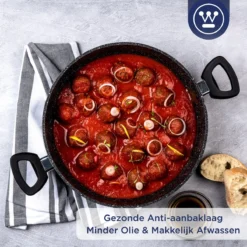 Westinghouse Hapjespan Inductie - Ø 32 Cm - Zwart Marmer - Met Deksel -Keukengerei Winkel 1200x1200 413