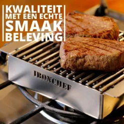 IRONCHEF Lavastenen Grill - Geschikt Voor Gasfornuis - Barbecue - BBQ - Grillplaat - Grilplaat - Bakplaat - Grillpan -Keukengerei Winkel 1200x1200 456