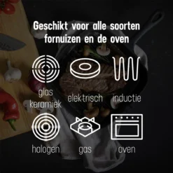 Daumonet Auguste Noir Gietijzeren Grillpan - Steakpan Zwart - PFAS & PFOA Vrij - Vierkant Met Schenktuit - 23,5 Cm - 2 Liter - Emaille - Alle Warmtebronnen - Elektrisch - Gas - Halogeen - Inductie - Keramisch -Keukengerei Winkel 1200x1200 479