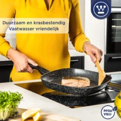 Westinghouse Grillpan - Ø 28 Cm - Zwart Marmer - Geschikt Voor Alle Warmtebronnen Inclusief Inductie - Steakpan Met Antiaanbaklaag- Aluminium -Keukengerei Winkel 1200x1200 486