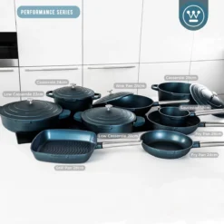 Westinghouse Performance Series - Grillpan Inductie 28cm - Luxe Grillpan - Blauw - Steakpan - Geschikt Voor Alle Warmtebronnen Inclusief Inductie En Ovenbestendig -Keukengerei Winkel 1200x1200 506