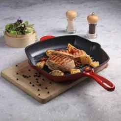 Cdealsz® Grillpan Gietijzer - Inductie - Rood - 28 Cm -Keukengerei Winkel 1200x1200 518