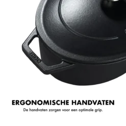 MOA Gietijzeren Braadpan - Inhoud 4,7 Liter - 29CM - Ovaal - Alle Warmtebronnen - Ook Voor Inductie - Gewicht 5,7 Kg - Zwart - C29B -Keukengerei Winkel 1200x1200 535