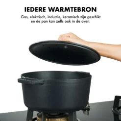 MOA Gietijzeren Braadpan - Inhoud 5,7 Liter - 26CM - Rond - Alle Warmtebronnen - Ook Voor Inductie - Gewicht 5,8 Kg - Zwart - C26B -Keukengerei Winkel 1200x1200 561