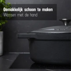 Gietijzeren Braadpan - Sudderpan Zwart Van Daumonet - Ovaal - Ø 29 Cm - 3 Liter - 100% PFAS & PFOA Vrij - Emaille - Geschikt Voor Alle Warmtebronnen - Elektrisch - Gas - Halogeen - Inductie - Keramisch - Vaatwasserbestendig -Keukengerei Winkel 1200x1200 574