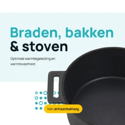 MOA Gietijzeren Braadpan - Inhoud 4,75 Liter - 26CM - Rond - Alle Warmtebronnen - Ook Voor Inductie - Gewicht 5,8 Kg - Zwart - MOAMC26B 12 MOA Gietijzeren Braadpan - Inhoud 4,75 Liter - 26CM - Rond - Alle Warmtebronnen - Ook Voor Inductie - Gewicht 5,8 Kg - Zwart - MOAMC26B -Keukengerei Winkel 1200x1200 583