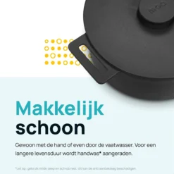 MOA Gietijzeren Braadpan - Inhoud 7,1 Liter - 29CM - Rond - Alle Warmtebronnen - Ook Voor Inductie - Gewicht 7,6 Kg - Zwart - MC29B -Keukengerei Winkel 1200x1200 605