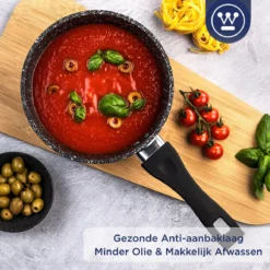 Westinghouse Steelpan Inductie - Ø 18 Cm - Zwart Marmer - Met Deksel - Sauspan -Keukengerei Winkel 1200x1200 67